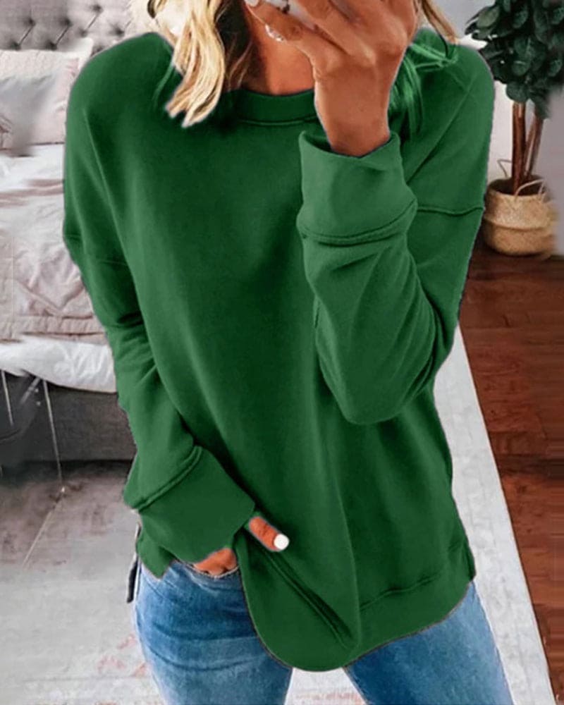 Women's Soft Brushed Relaxed-Fit Sweatshirt – Green