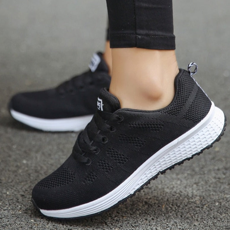 Women's Lace-Up Cushioned Walking Shoes with Arch Support