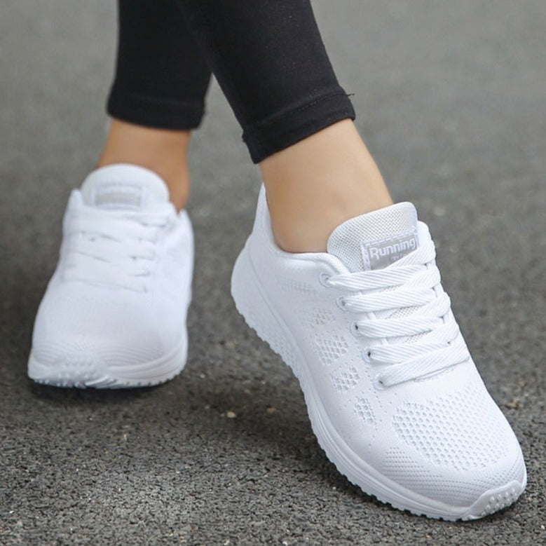 Women's Lace-Up Cushioned Walking Shoes with Arch Support
