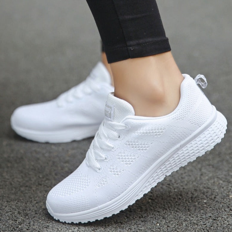 Women's Lace-Up Cushioned Walking Shoes with Arch Support