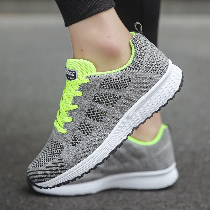 Women's Lace-Up Cushioned Walking Shoes with Arch Support