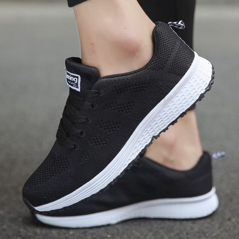 Women's Lace-Up Cushioned Walking Shoes with Arch Support