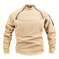 Women's Mock Neck Pullover with Zip Trim – Apricot