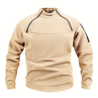 Women's Mock Neck Pullover with Zip Trim – Apricot