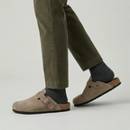 Women's Suede-Look Buckle-Strap Slip-On Clogs