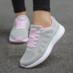 Women's Lace-Up Cushioned Walking Shoes with Arch Support