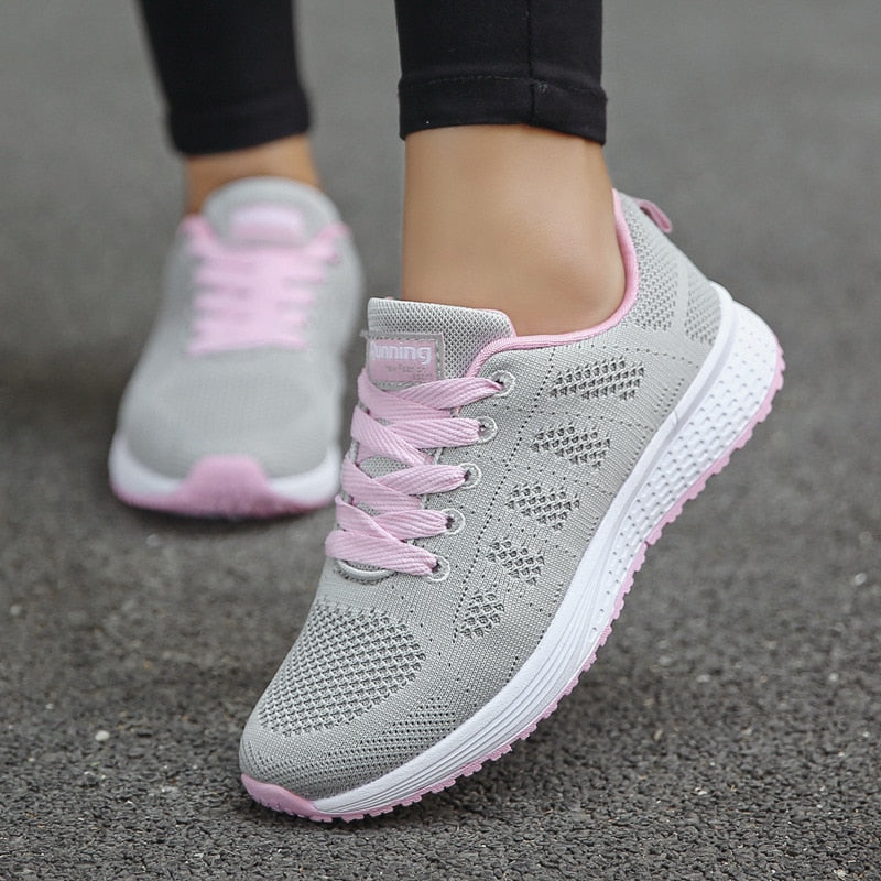 Women's Lace-Up Cushioned Walking Shoes with Arch Support