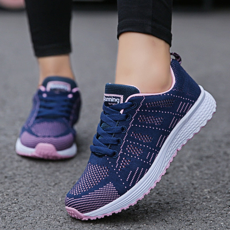 Women's Lace-Up Cushioned Walking Shoes with Arch Support