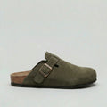 Women's Suede-Look Buckle-Strap Slip-On Clogs – Green
