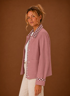 Women's Barn Jacket with Check Collar