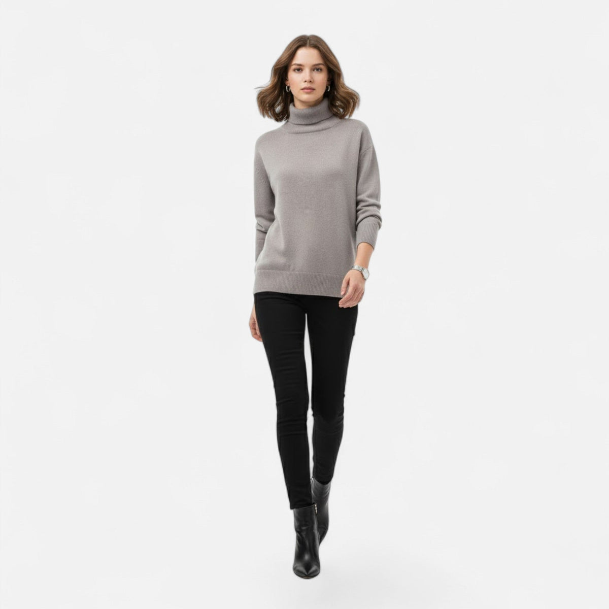 Women's Thick Knit Oversized Roll-Neck Jumper