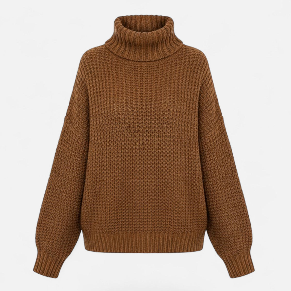 Women's Classic Roll-Neck Jumper – Brown