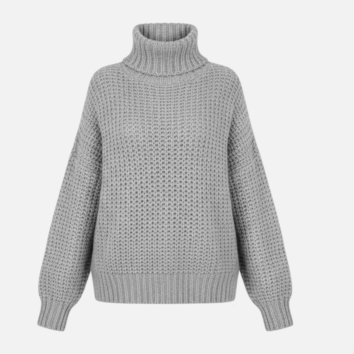 Women's Classic Roll-Neck Jumper – Grey