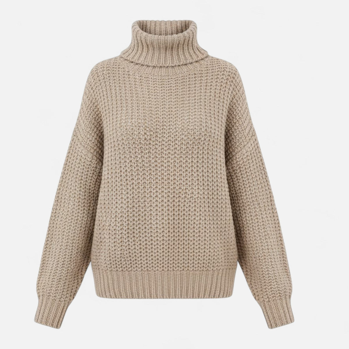 Women's Classic Roll-Neck Jumper – Khaki
