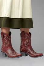 Women's Embroidered Pointed-Toe Cowboy Boots with Stacked Heel