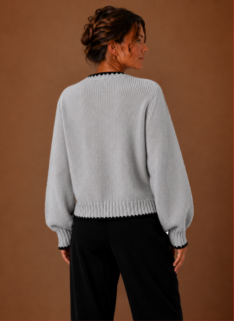 Women's Scalloped-Trim Bow-Front Cardigan