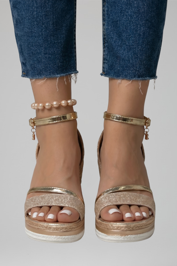 Women's Cushioned Slide Sandals with Arch Support – Gold
