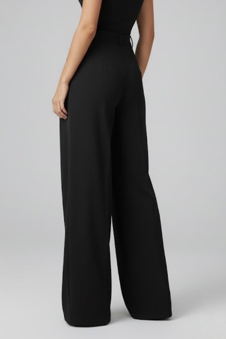 Women's High-Rise Pleated Wide-Leg Trousers