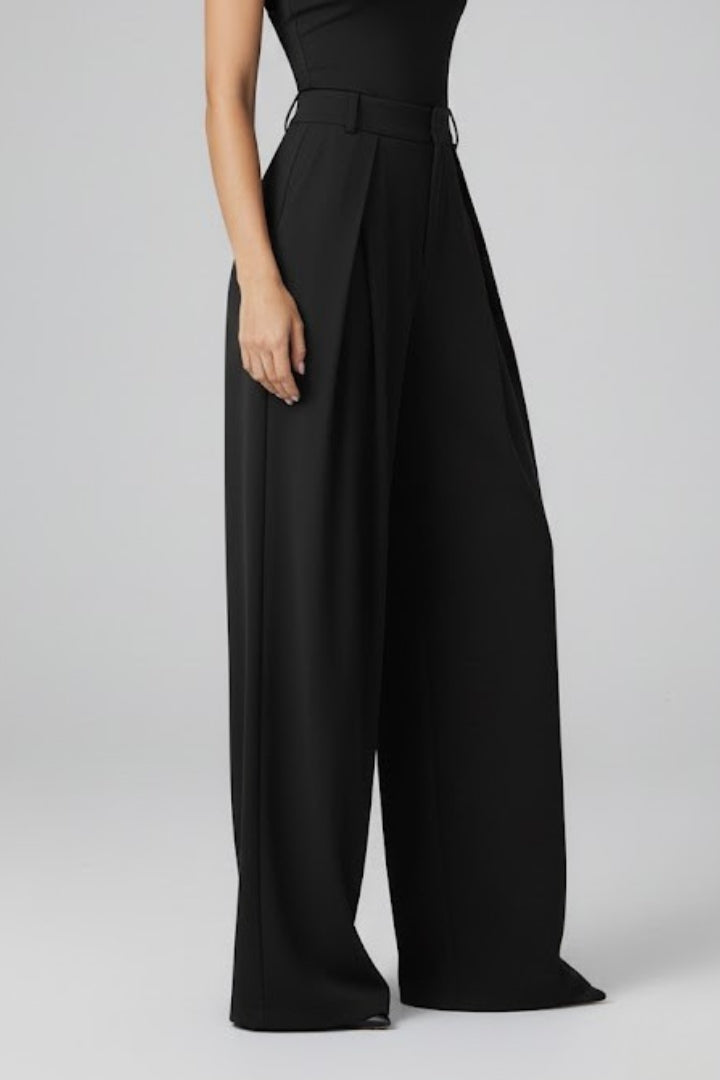 Women's High-Rise Pleated Wide-Leg Trousers