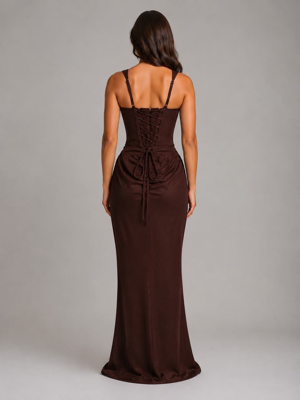 Women's Bodycon Corset Maxi Dress with Square Neck