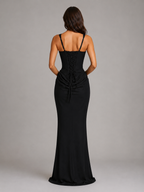 Women's Bodycon Corset Maxi Dress with Square Neck