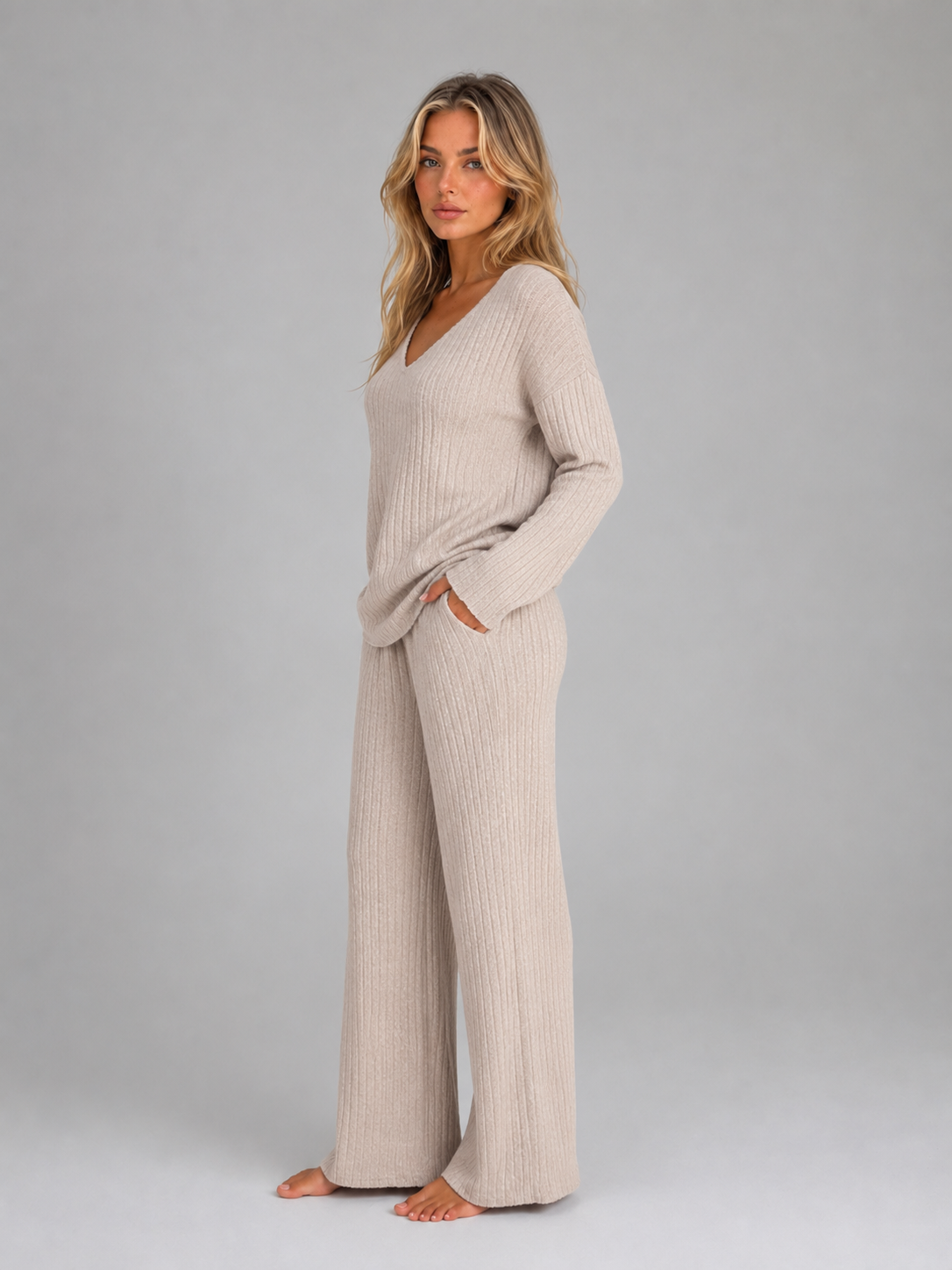 Women's Ribbed Knit Lounge Co-ord