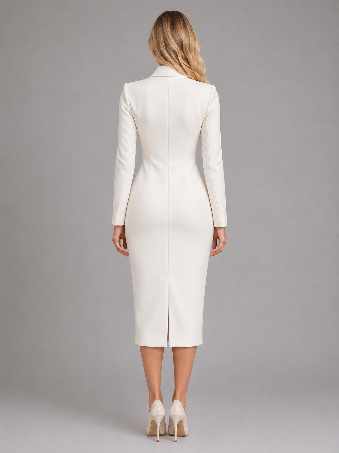 Women's Button-Front Midi Blazer Dress
