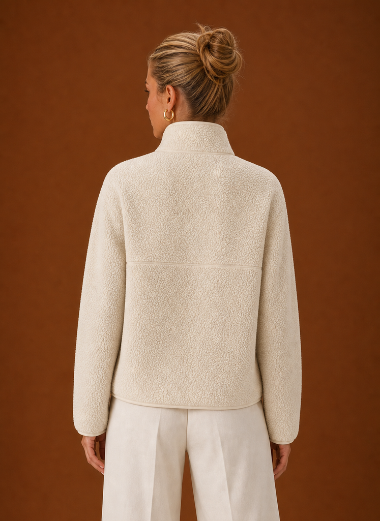 Women's Oversized Sherpa Fleece Quarter-Zip Sweatshirt