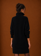 Women's Collared Henley Knit Sweater Dress