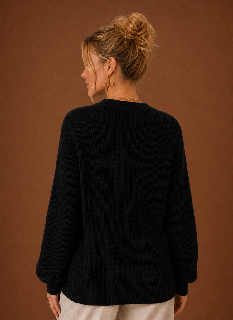 Women's V-Neck Button-Front Knit Cardigan