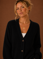 Women's V-Neck Button-Front Knit Cardigan