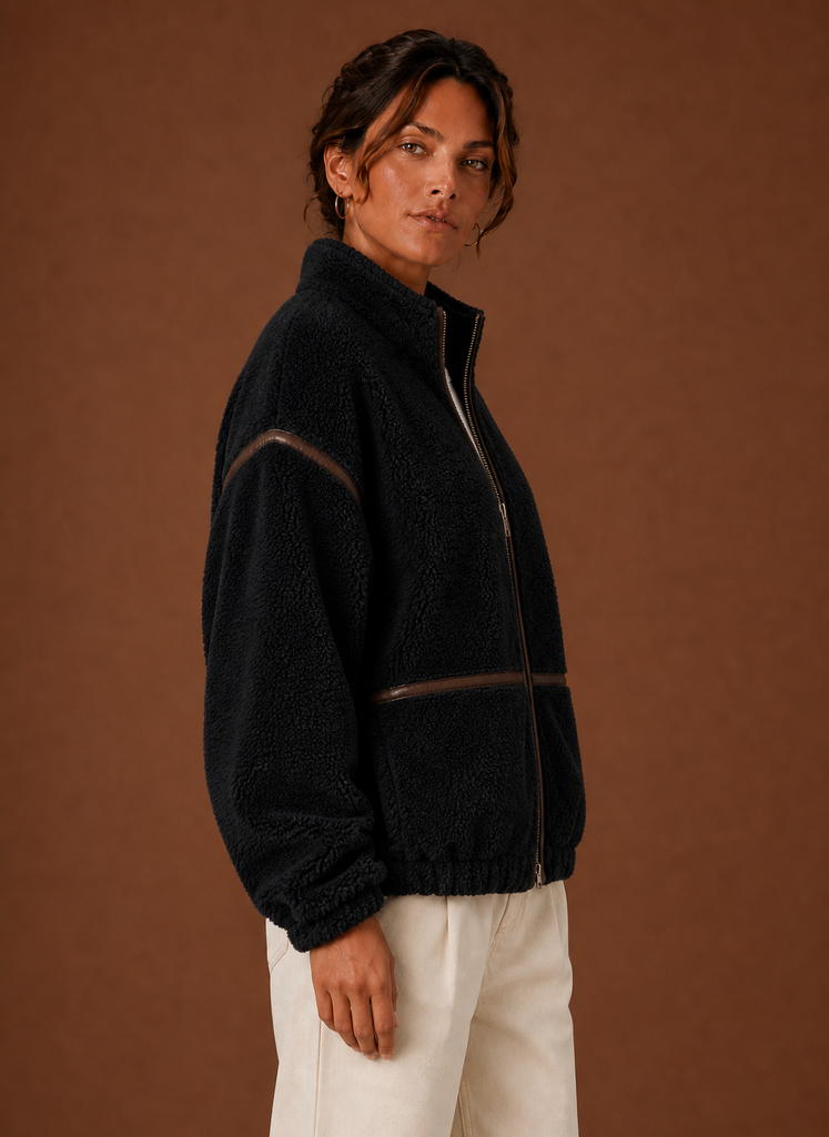 Women's Zip-Up Sherpa Fleece Jacket