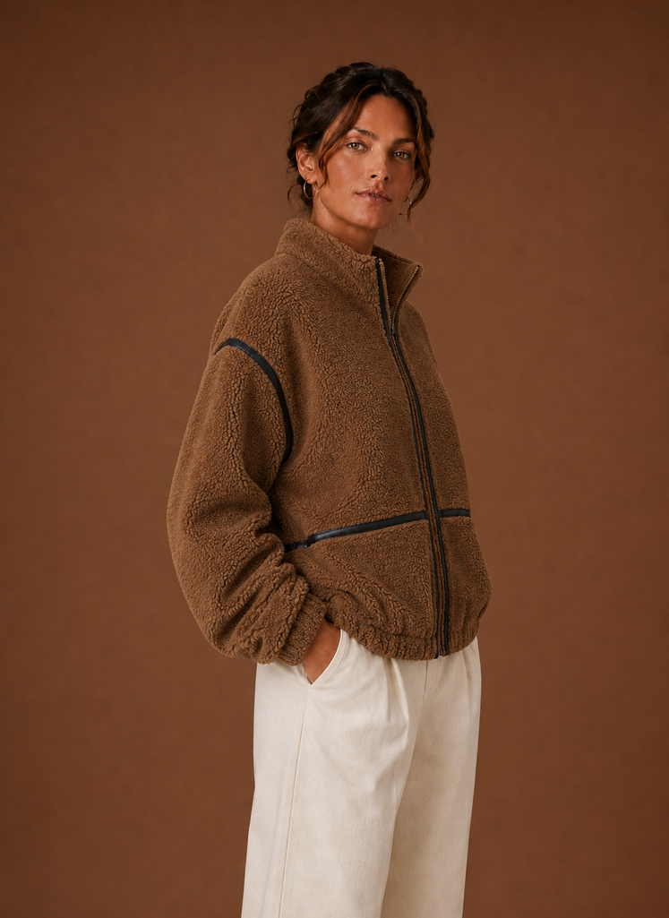 Women's Zip-Up Sherpa Fleece Jacket