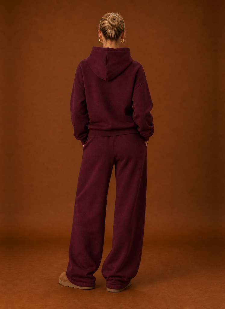 Women's Hoodie & Wide-Leg Joggers Tracksuit Set