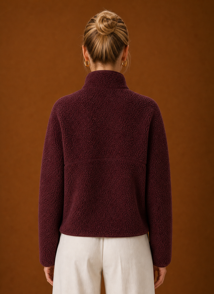 Women's Oversized Sherpa Fleece Quarter-Zip Sweatshirt