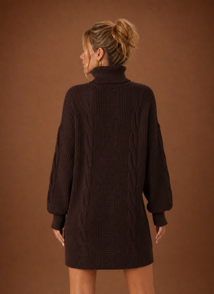 Women's Turtleneck Knit Sweater Dress