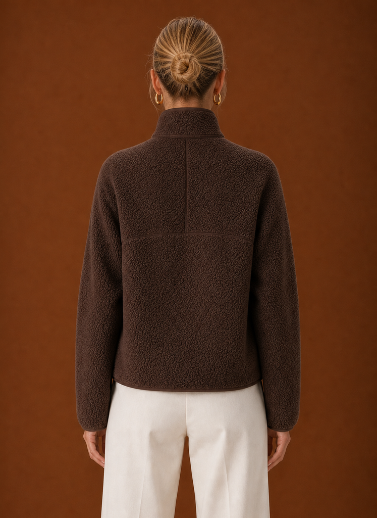 Women's Oversized Sherpa Fleece Quarter-Zip Sweatshirt
