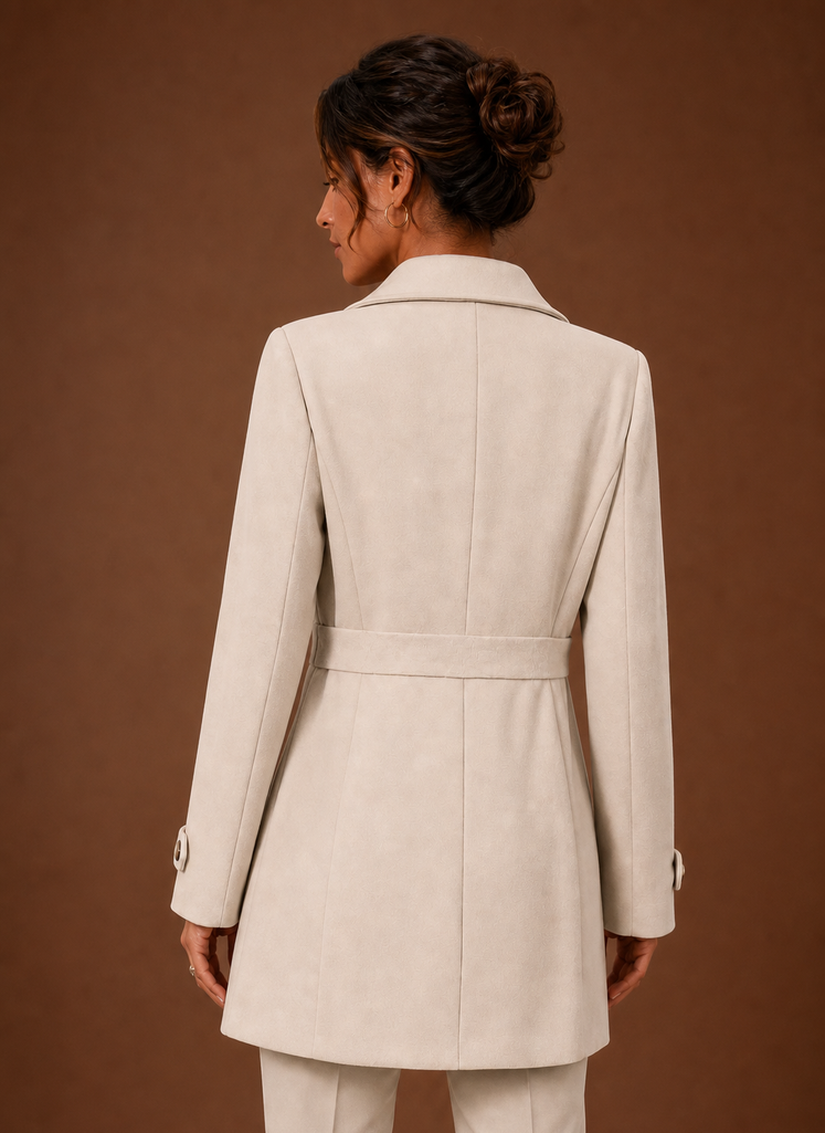 Women's Mid-Length Button-Front Trench Coat