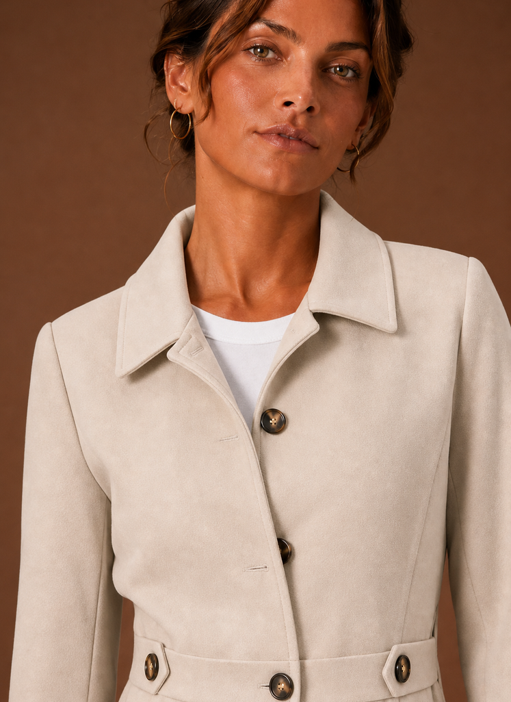 Women's Mid-Length Button-Front Trench Coat