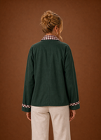 Women's Barn Jacket with Check Collar