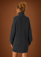 Women's Turtleneck Knit Sweater Dress