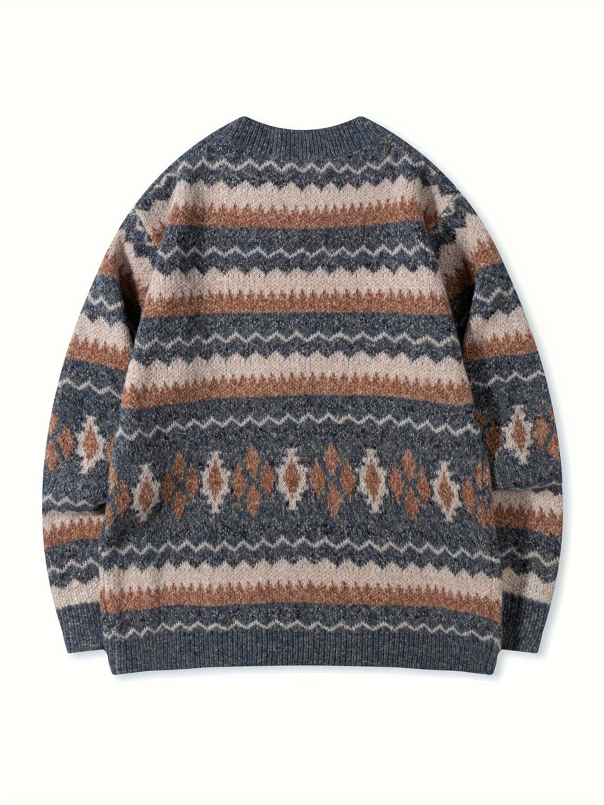 Women's Heritage Pattern Relaxed Knit Jumper – Light Grey