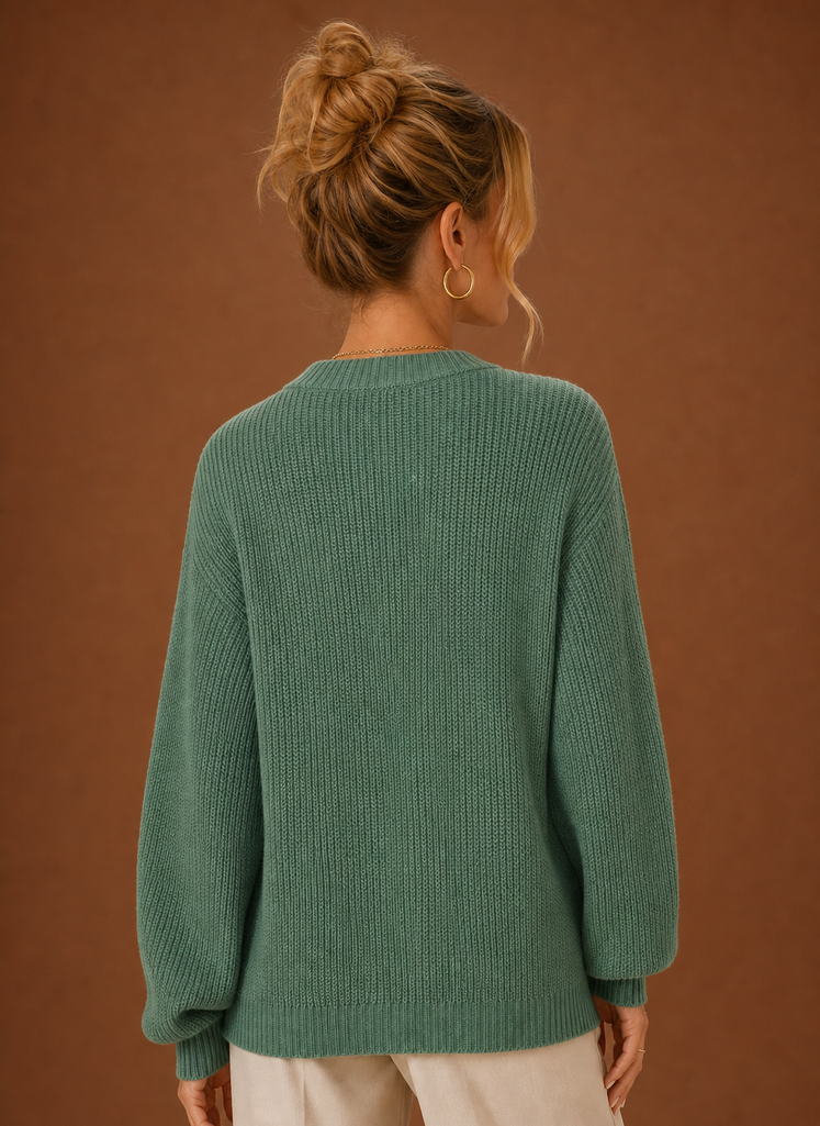 Women's V-Neck Button-Front Knit Cardigan