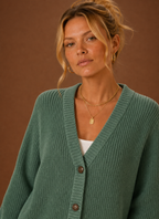 Women's V-Neck Button-Front Knit Cardigan