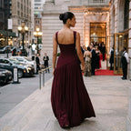 Women's Sleeveless A-Line Maxi Dress with Fitted Waist