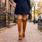 Women's Pointed-Toe Stiletto Knee-High Boots with Side Zip