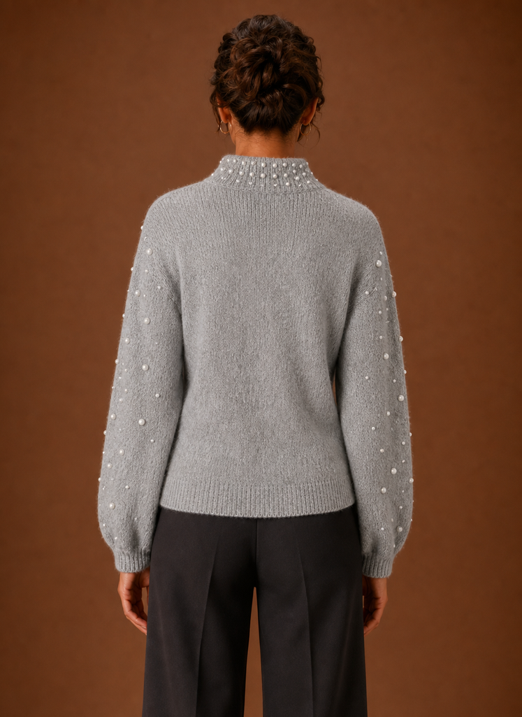 Women's Pearl-Embellished Knit Jumper