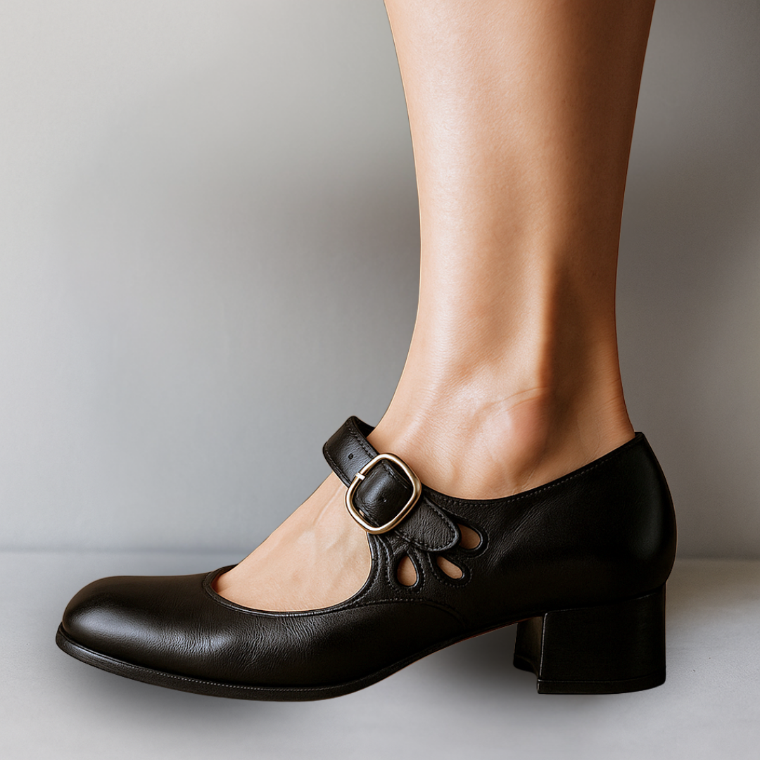 Women's Buckled Ankle-Strap Court Shoes