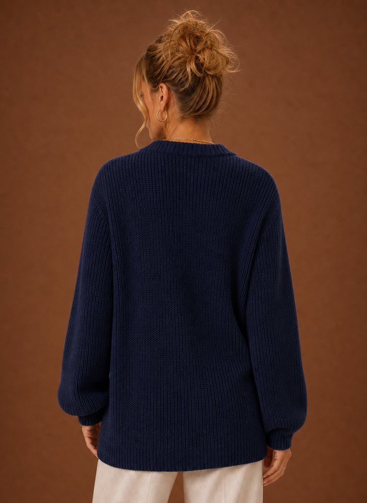 Women's V-Neck Button-Front Knit Cardigan