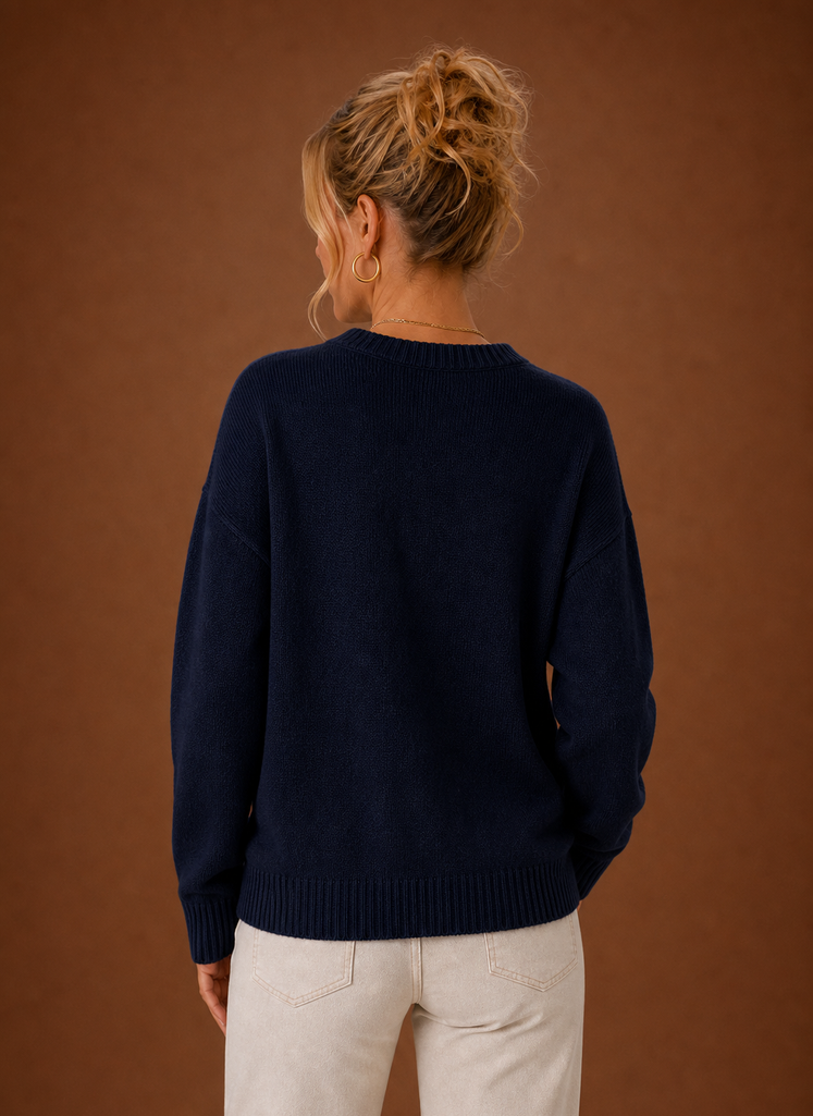 Women's Crew-Neck American Flag Knit Jumper